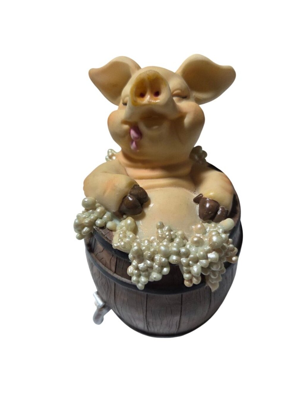 Pig Figurine Barrel Foam Bubbles Decorative Collectible Funny Home Decor